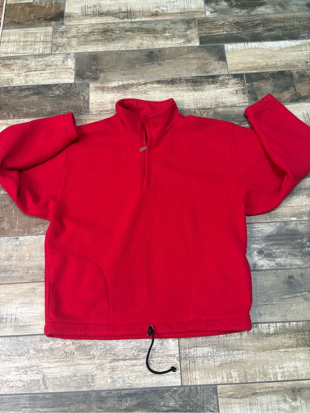 GAP Men's Bright Red Half-Zip Fleece Pullover
